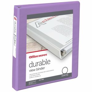 Binders | 3-Ring View Binder, 1″ Round Rings, 49% Recycled, Purple Binders Binders