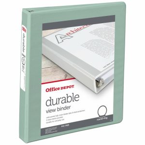 Binders | Brand 3-Ring View Binder, 1″ Round Rings, Sage Binders Binders