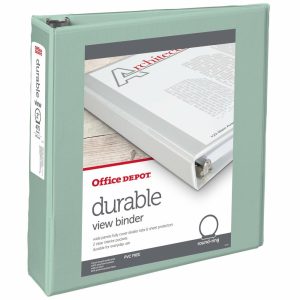 Binders | Brand 3-Ring View Binder, 2″ Round Rings, Sage Binders Binders