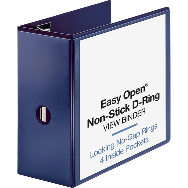 Binders | Easy-Open View 3-Ring Binder, 5″ D-Rings, Navy Binders Binders