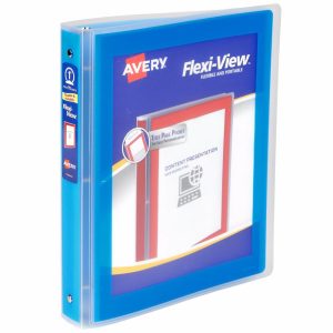 Binders | Flexi-View 3 Ring Binder, 1″ Round Rings, Blue, 1 Binder Binders Binders