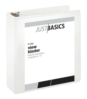 Binders | View 3-Ring Binder, 3″ D-Rings, White Binders Binders