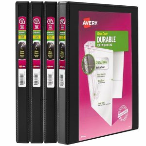 Binders | View 3 Ring Binders, 0.5″ Slant Rings, Black, Pack Of 4 Binders Binders