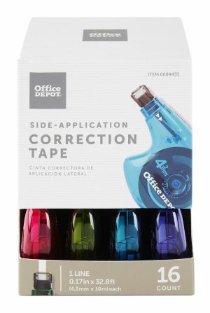 Correction Fluid & Tape | Brand Side-Application Correction Tape, 1 Line X 392″, Pack Of 16 Cartridges Correction Fluid & Tape Correction Fluid & Tape