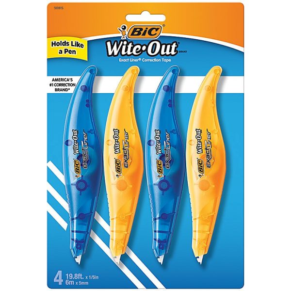 Correction Fluid & Tape | Wite-Out Exact Liner Correction Tape, 1/5″ Line Coverage, 236″, Pack Of 4 Correction Fluid & Tape Correction Fluid & Tape