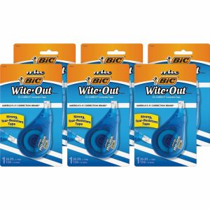 Correction Fluid & Tape | Wite-Out Ez Correct Correction Tape – 0.20″ Width X 39.40 Ft Length – 1 Line(S) – White Tape – Tear Resistant, Photo-Safe, Odorless – 6 / Box – White Correction Fluid & Tape Correction Fluid & Tape