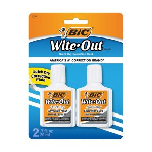 Correction Fluid & Tape | Wite-Out Quick-Dry Correction Fluid, 20 Ml Bottles, White, Pack Of 2 Correction Fluid & Tape Correction Fluid & Tape