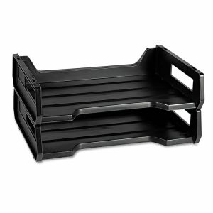 Desk Trays | Desk Trays, Letter-Size, Black, Pack Of 2 (Abilityone 7520-01-094-4307) Desk Accessories Desk Trays