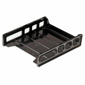 Desk Trays | Front-Loading Stackable Desk Tray, Letter Size, Smoke Desk Accessories Desk Trays