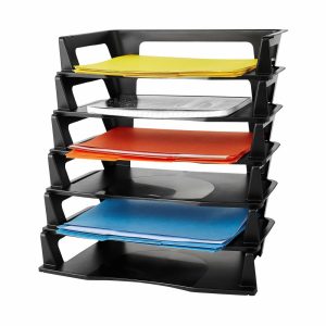 Desk Trays | Regeneration Letter Tray, 2 3/4″H X 9″W X 15 1/4″D, Black, 1 Pack Of 6 Trays Desk Accessories Desk Trays