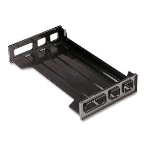 Desk Trays | Side-Loading Stackable Desk Tray, Legal Size, Black Desk Accessories Desk Trays