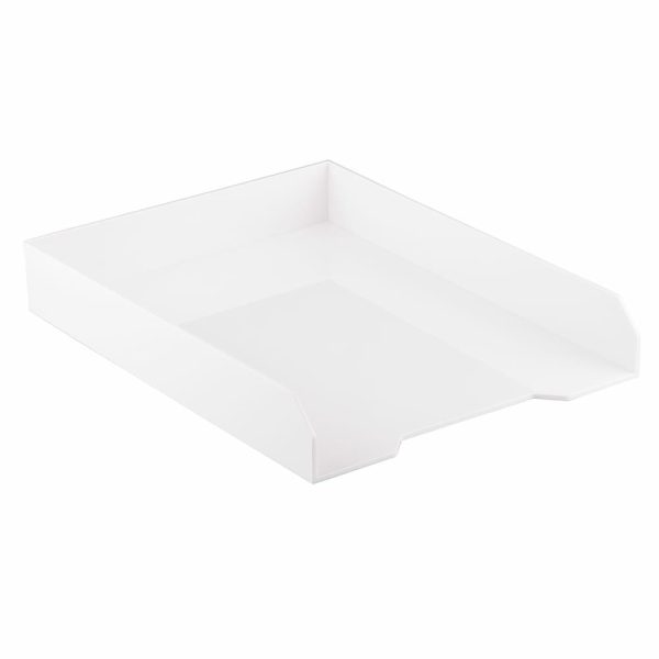 Desk Trays | Stackable Paper Tray, 2″H X 9-3/4″W X 12-1/2″D, White Desk Accessories Desk Trays