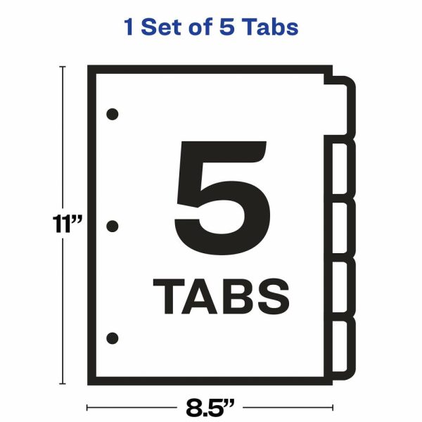 Dividers & Tabs | Averyindex Maker Big Tab Clear Label Dividers, 5-Tab Set Binders & Accessories Dividers & Tabs