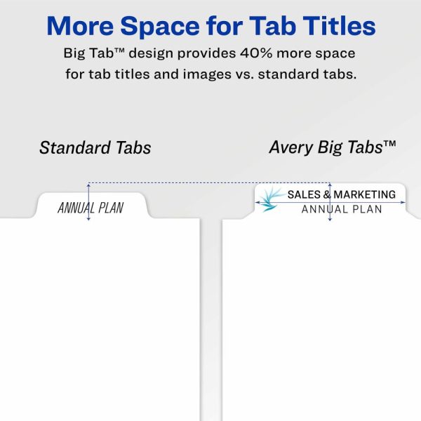 Dividers & Tabs | Averyindex Maker Big Tab Clear Label Dividers, 5-Tab Set Binders & Accessories Dividers & Tabs