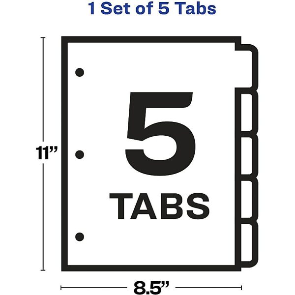 Dividers & Tabs | Averyindex Maker Big Tab Clear Label Dividers, 5-Tab Set Binders & Accessories Dividers & Tabs