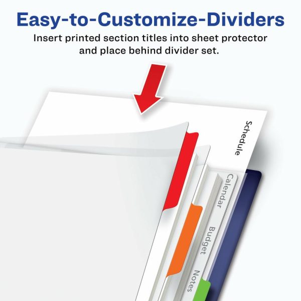 Dividers & Tabs | Clear Easy View Plastic Dividers For 3 Ring Binders, 8-1/2″ X 11″, 5-Tab, Bright Multicolor, 1 Set Binders & Accessories Dividers & Tabs