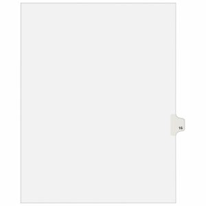 Dividers & Tabs | Individual Legal Dividers Style, Letter Size, Side Tab #16, White Dividers/White Tabs Binders & Accessories Dividers & Tabs