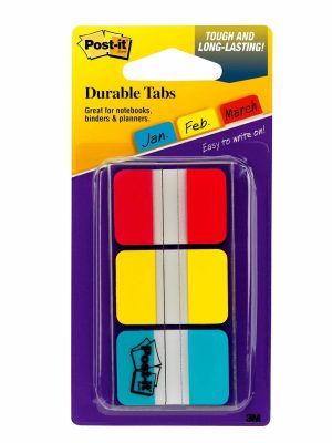 Dividers & Tabs | Notes Filing Tabs, 1″ X 1-1/2″, Blue/Red/Yellow, 22 Flags Per Pad, Pack Of 3 Pads Binders & Accessories Dividers & Tabs