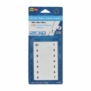 Dividers & Tabs | Permanent Index Tabs, 1-10, White, 8 Sets (24 Blank), Pack Of 104 Tabs Binders & Accessories Dividers & Tabs