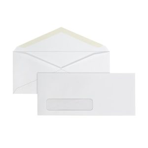 Envelopes | Brand #10 Envelopes, Left Window, 30% Recycled, Gummed Seal, White, Box Of 250 Envelopes Envelopes