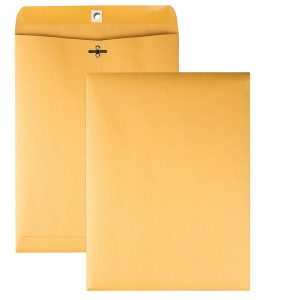 Envelopes | Gummed Kraft Clasp Envelopes – Clasp – #90 – 9″ Width X 12″ Length – 28 Lb – Gummed – Kraft – 100 / Box – Kraft Envelopes Envelopes