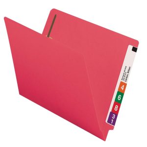 Expanding File Folders | Color End-Tab Folders With Fasteners, Straight Cut, Letter Size, Red, Pack Of 50 Expanding File Folders Expanding File Folders