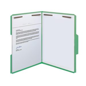 Expanding File Folders | Color Reinforced Tab Fastener Folders, Legal Size, 1/3 Cut, Green, Pack Of 50 Expanding File Folders Expanding File Folders