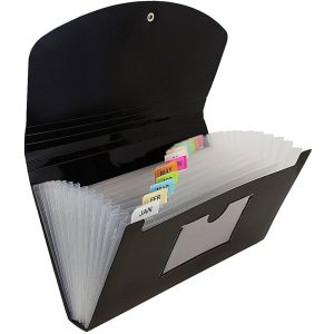 Expanding File Folders | Expanding File, 6″ Expansion, 5-1/2″ X 11″, Black Expanding File Folders Expanding File Folders