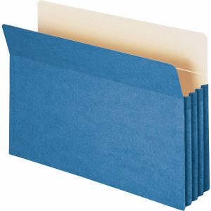 Expanding File Folders | File Pocket Expanding Color Pockets, 3 1/2″ Expansion, Legal Size, Blue Expanding File Folders Expanding File Folders