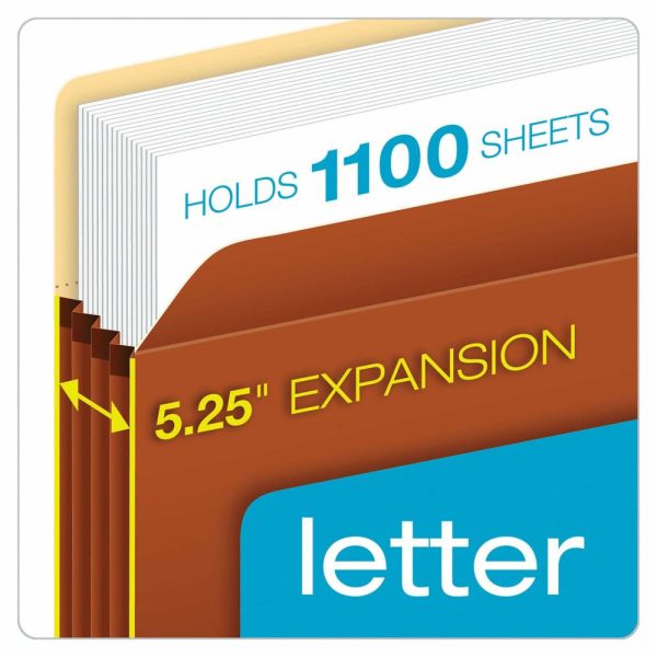 Expanding File Folders | File Pockets, 5 1/4″ Expansion, Letter Size, 30% Recycled, Brown, Box Of 10 File Pockets Expanding File Folders Expanding File Folders