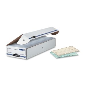 File Boxes | Econo Stor/File Standard-Duty Storage Boxes, 9″ X 24″ X 4″, White/Blue, Case Of 12 File Boxes File Boxes