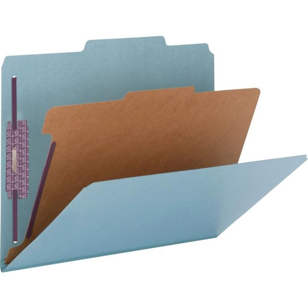 File Folders | Classification Folders, Pressboard With Safeshield Fasteners, 1 Divider, 2″ Expansion, Letter Size, 50% Recycled, Blue, Box Of 10 File Folders File Folders