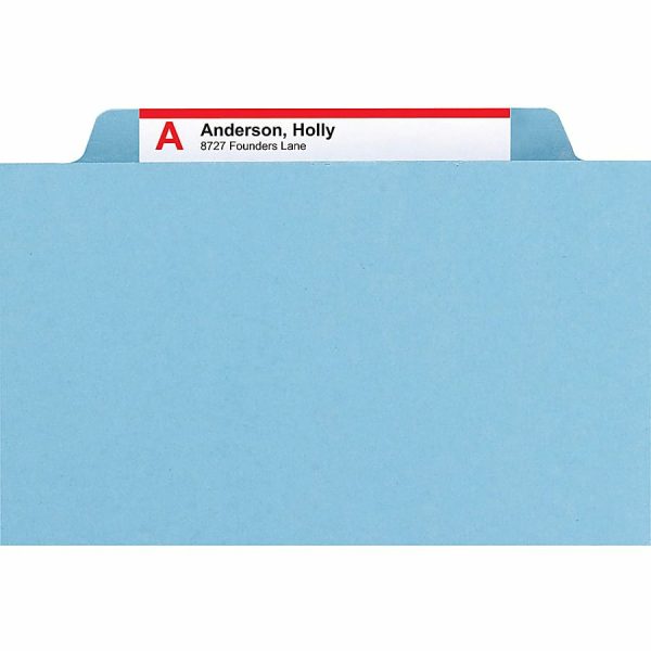 File Folders | Classification Folders, Pressboard With Safeshield Fasteners, 1 Divider, 2″ Expansion, Letter Size, 50% Recycled, Blue, Box Of 10 File Folders File Folders