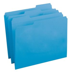 File Folders | Color File Folders, With Reinforced Tabs, Legal Size, 1/3 Cut, Blue, Box Of 100 File Folders File Folders