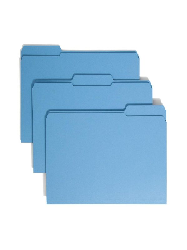 File Folders | Color File Folders, With Reinforced Tabs, Letter Size, 1/3 Cut, Blue, Box Of 100 File Folders File Folders