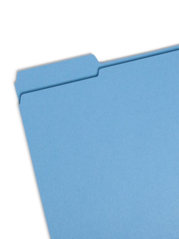 File Folders | Color File Folders, With Reinforced Tabs, Letter Size, 1/3 Cut, Blue, Box Of 100 File Folders File Folders