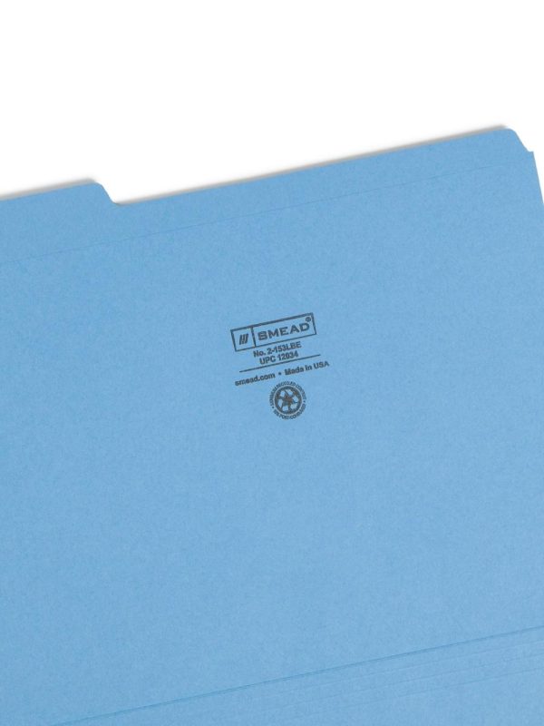 File Folders | Color File Folders, With Reinforced Tabs, Letter Size, 1/3 Cut, Blue, Box Of 100 File Folders File Folders