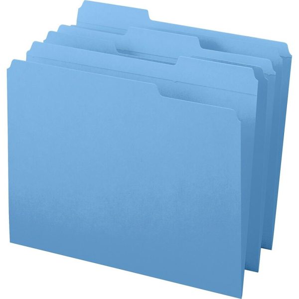 File Folders | Color File Folders, With Reinforced Tabs, Letter Size, 1/3 Cut, Blue, Box Of 100 File Folders File Folders