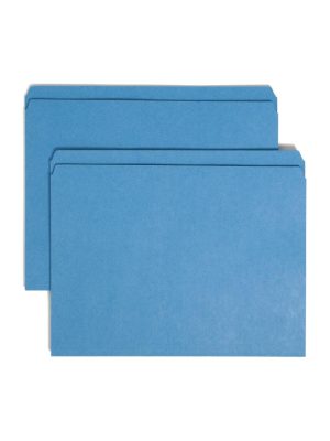 File Folders | Color File Folders, With Reinforced Tabs, Letter Size, Straight Cut, Blue, Box Of 100 File Folders File Folders