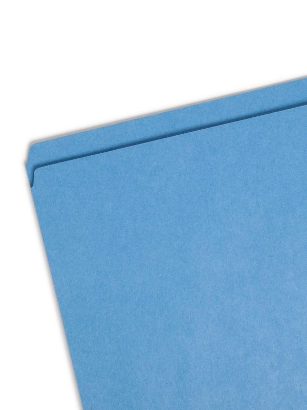 File Folders | Color File Folders, With Reinforced Tabs, Letter Size, Straight Cut, Blue, Box Of 100 File Folders File Folders