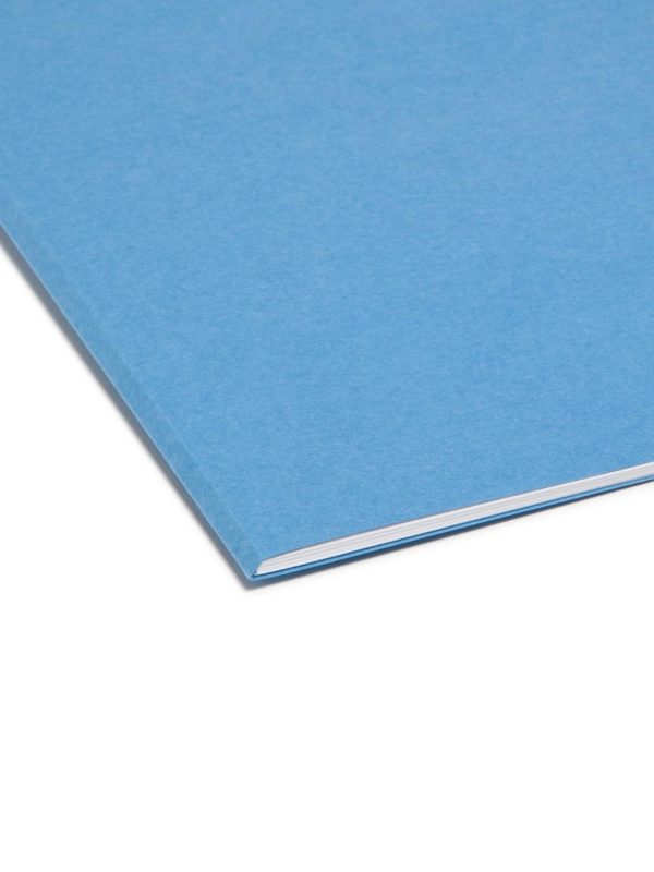 File Folders | Color File Folders, With Reinforced Tabs, Letter Size, Straight Cut, Blue, Box Of 100 File Folders File Folders