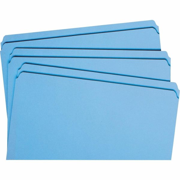 File Folders | Color File Folders, With Reinforced Tabs, Letter Size, Straight Cut, Blue, Box Of 100 File Folders File Folders