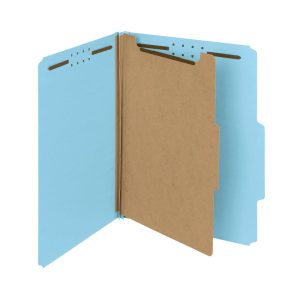 File Folders | Pressboard Classification Folders, 1 Divider, Letter Size, 100% Recycled, Blue, Box Of 10 File Folders File Folders