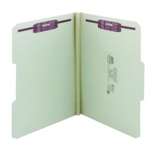 File Folders | Pressboard Fastener Folders With Safeshield Fasteners, 1″ Expansion, Letter Size, 100% Recycled, Gray/Green, Box Of 25 Expanding File Folders File Folders