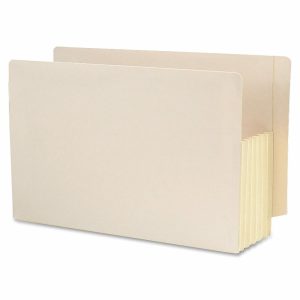 File Folders | Tyvek-Lined Gusset End-Tab File Pockets, Legal Size, 5 1/4″ Expansion, Manila, Box Of 10 Expanding File Folders File Folders