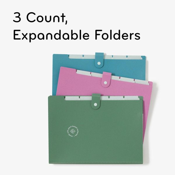 File Folders | U-Eco 6 Pocket Poly Expandable Folder, 6″ Expansion, Letter (8 1/2″ X 11″), Assorted Colors, Pack Of 3 File Folders File Folders