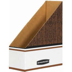 File Organizers | Magazine Files – Oversized Letter – Wood Grain, White – Cardboard – 12 / Carton Desk Accessories File Organizers