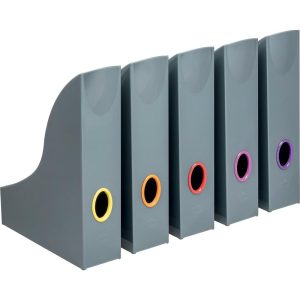 File Organizers | Varicolor Magazine Rack Set, Gray/Multicolor – 5 Pack – Gray, Multicolor – 5 / Carton Desk Accessories File Organizers