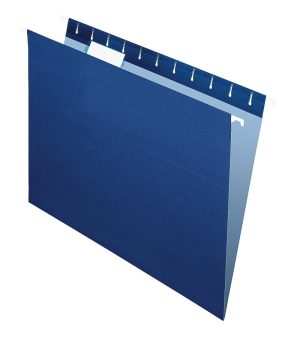 Hanging File Folders | Brand 2-Tone Hanging File Folders, 1/5 Cut, 8 1/2″ X 11″, Letter Size, Navy, Box Of 25 Folders Filing & Folders Hanging File Folders