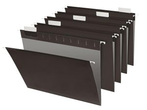 Hanging File Folders | Brand Hanging File Folders, 1/5-Cut, Letter Size, Black, Pack Of 25 Folders Filing & Folders Hanging File Folders